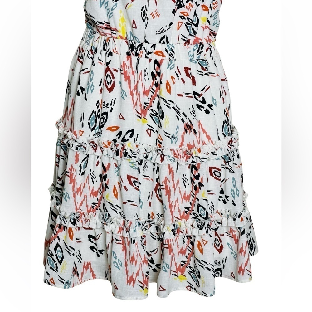 Hummingbird Womens Tiered Ruffle Dress Size S Tie Neck Western Bohemian - Picture 4 of 11